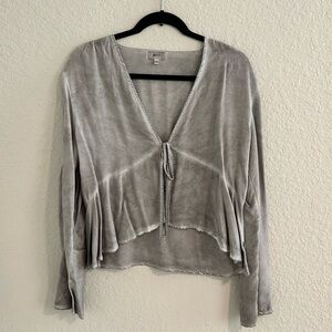 NYTT Grey Tie Blouse